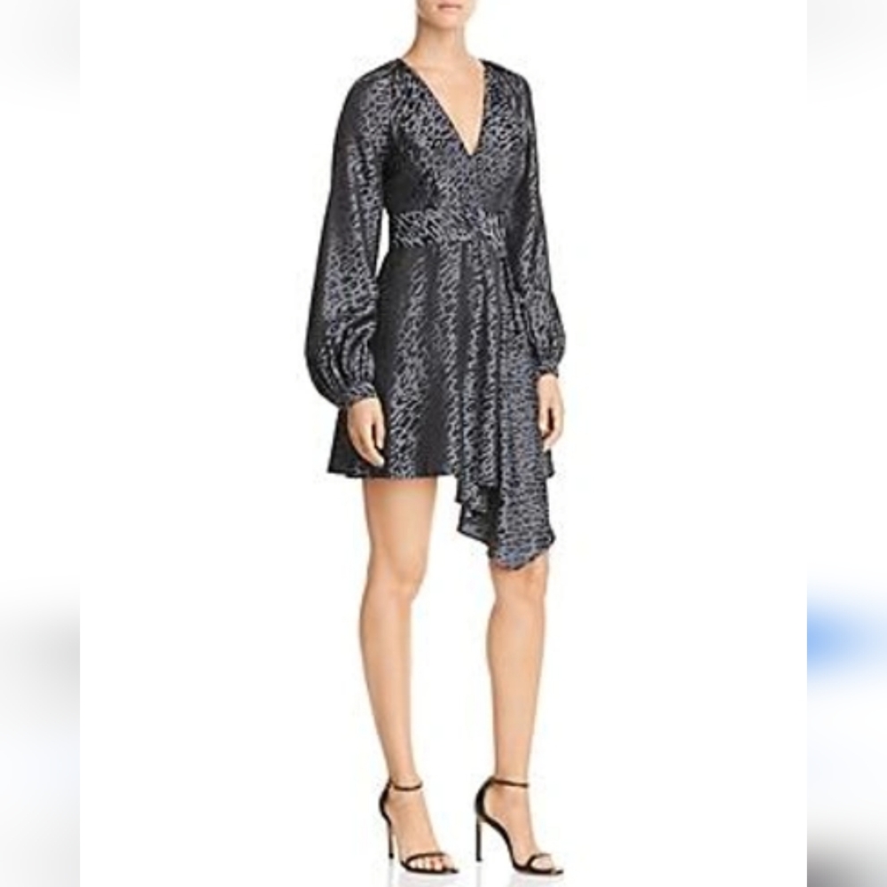 Equipment Gray Alexandria Leopard Print Silk dress like new.